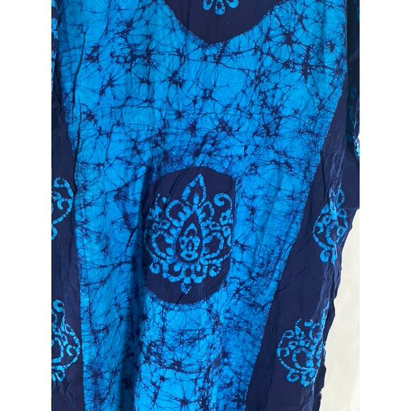 UNBRANDED Women’s Blue Printed Split-Neck Short Sleeve Kimono Overshirt SZ OS - Picture 7 of 9